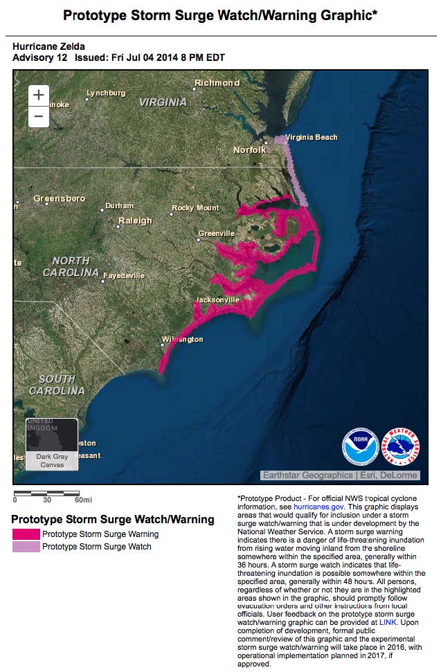 Storm Surge Watch and Warning Graphic example